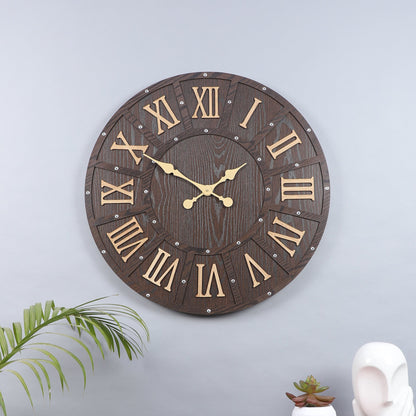 wc6 Vintage-Inspired Rustic Wooden Wall Clock