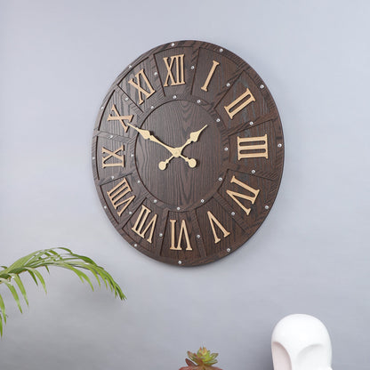 wc6 Vintage-Inspired Rustic Wooden Wall Clock