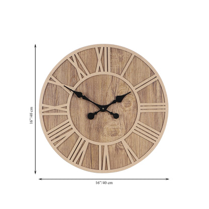 wc10 Farmhouse Wooden Wall Clock with Roman Numerals