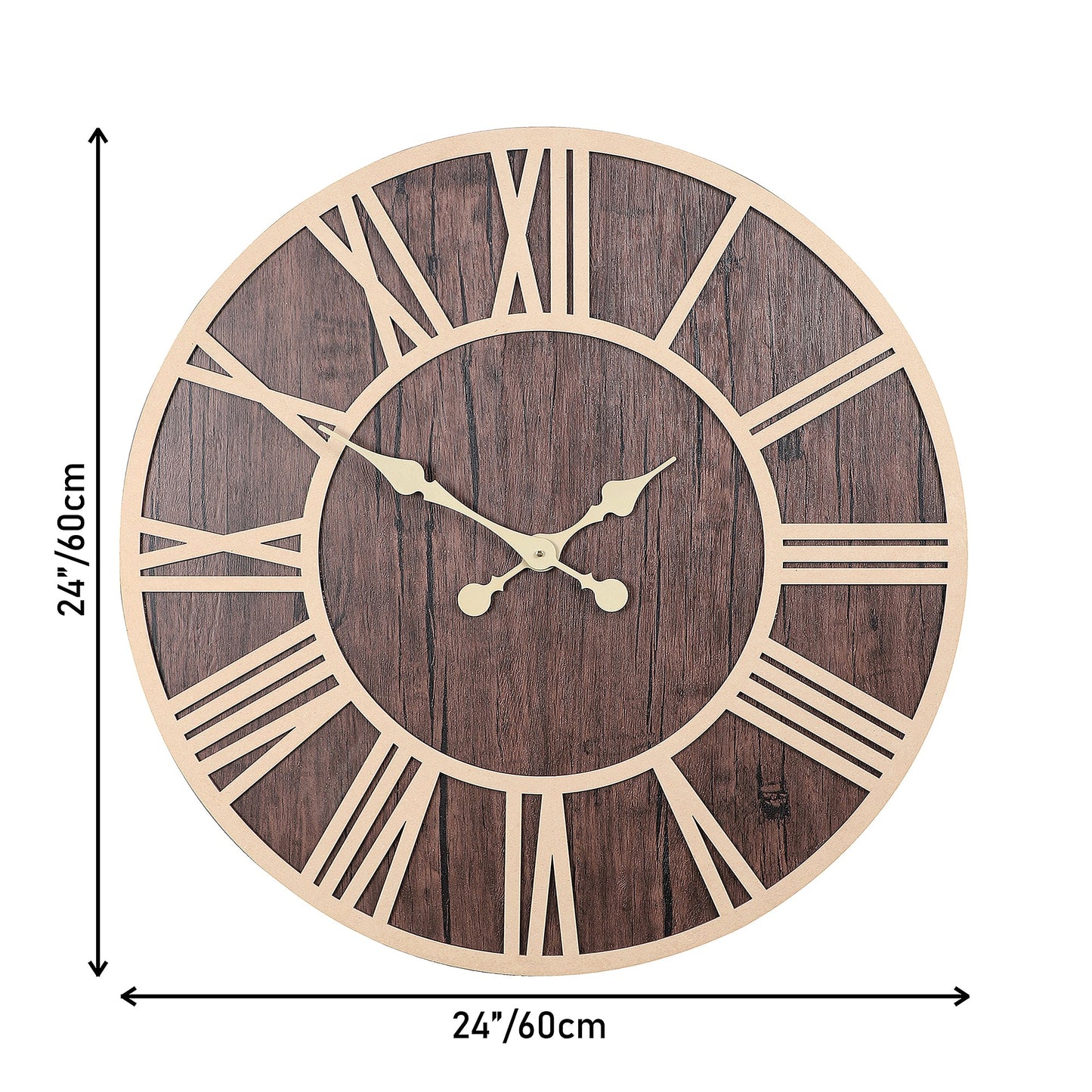 wc9 Modern Rustic Wall Clock with Cutout Details