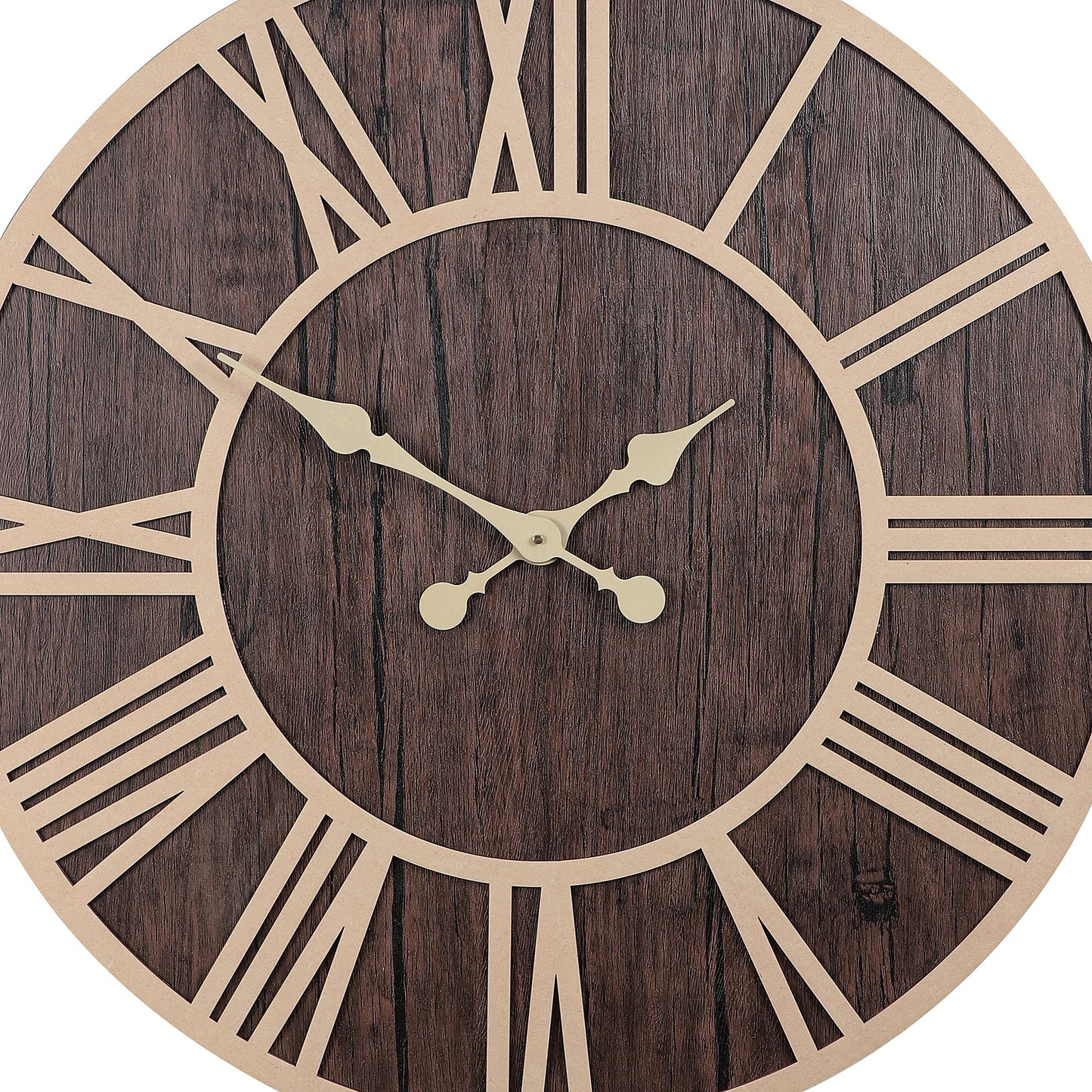 wc9 Modern Rustic Wall Clock with Cutout Details