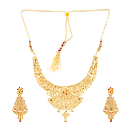 04 Traditional Indian Gold Necklace and Earring Set