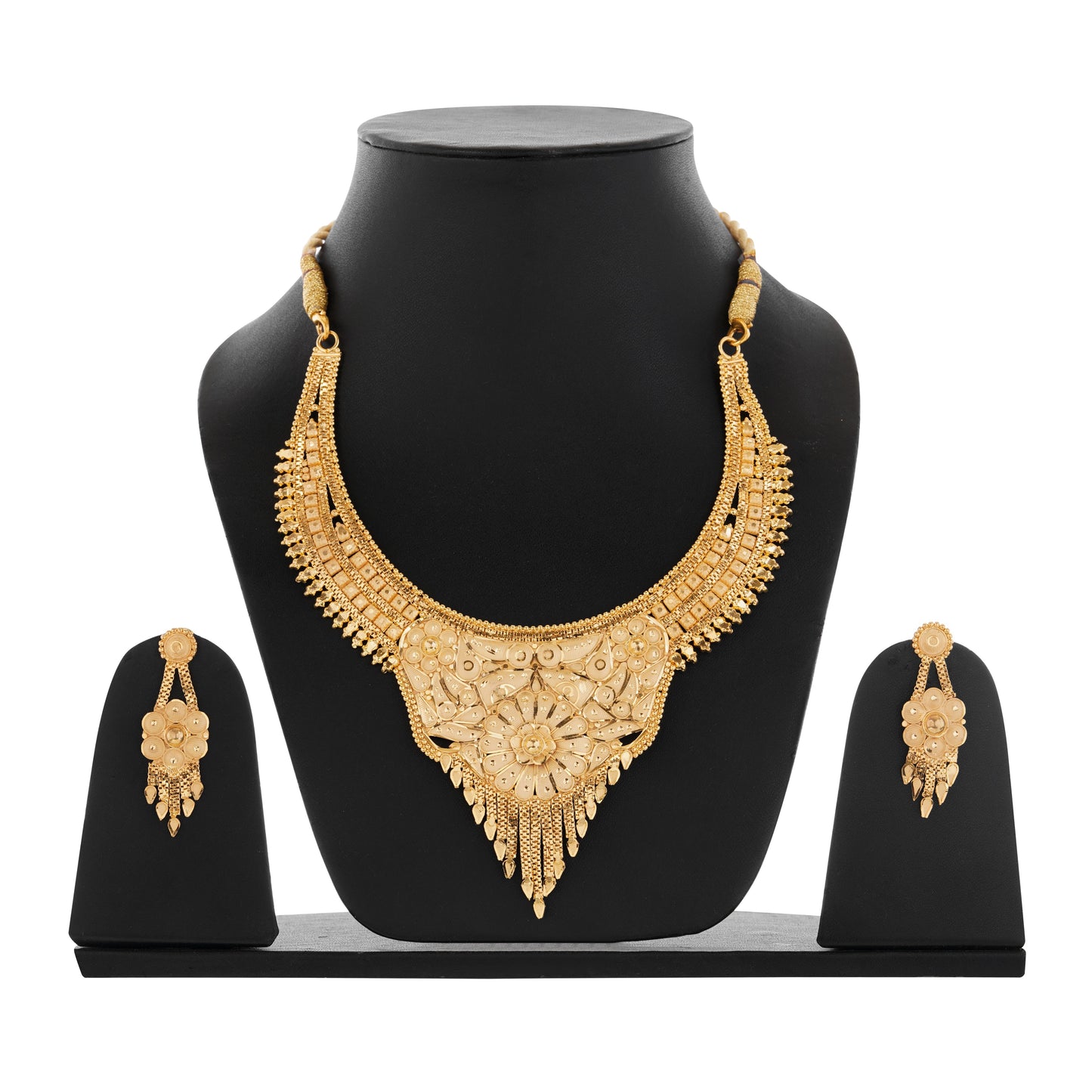 05 1Gm Gold Haar Necklace and Earring Set