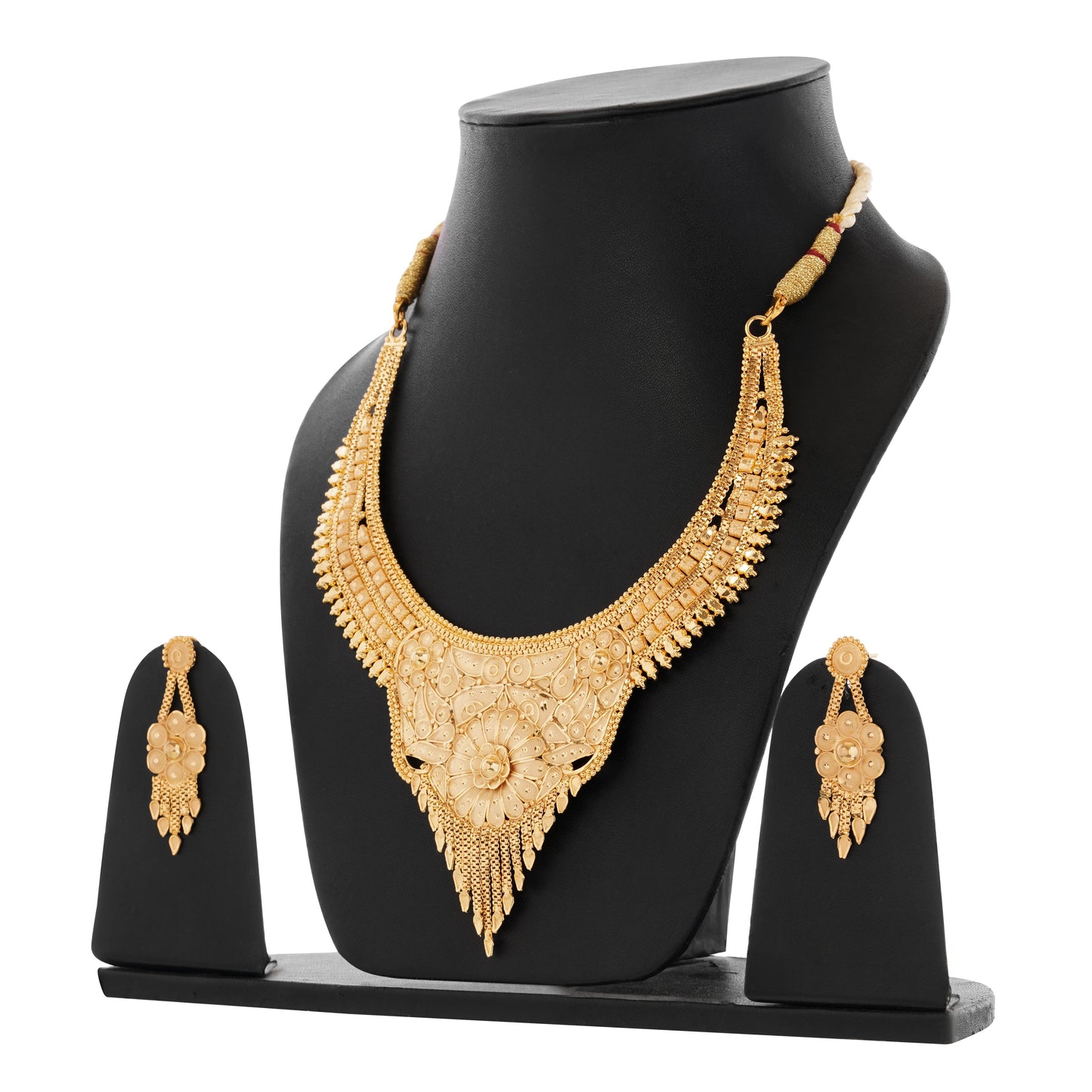 05 1Gm Gold Haar Necklace and Earring Set