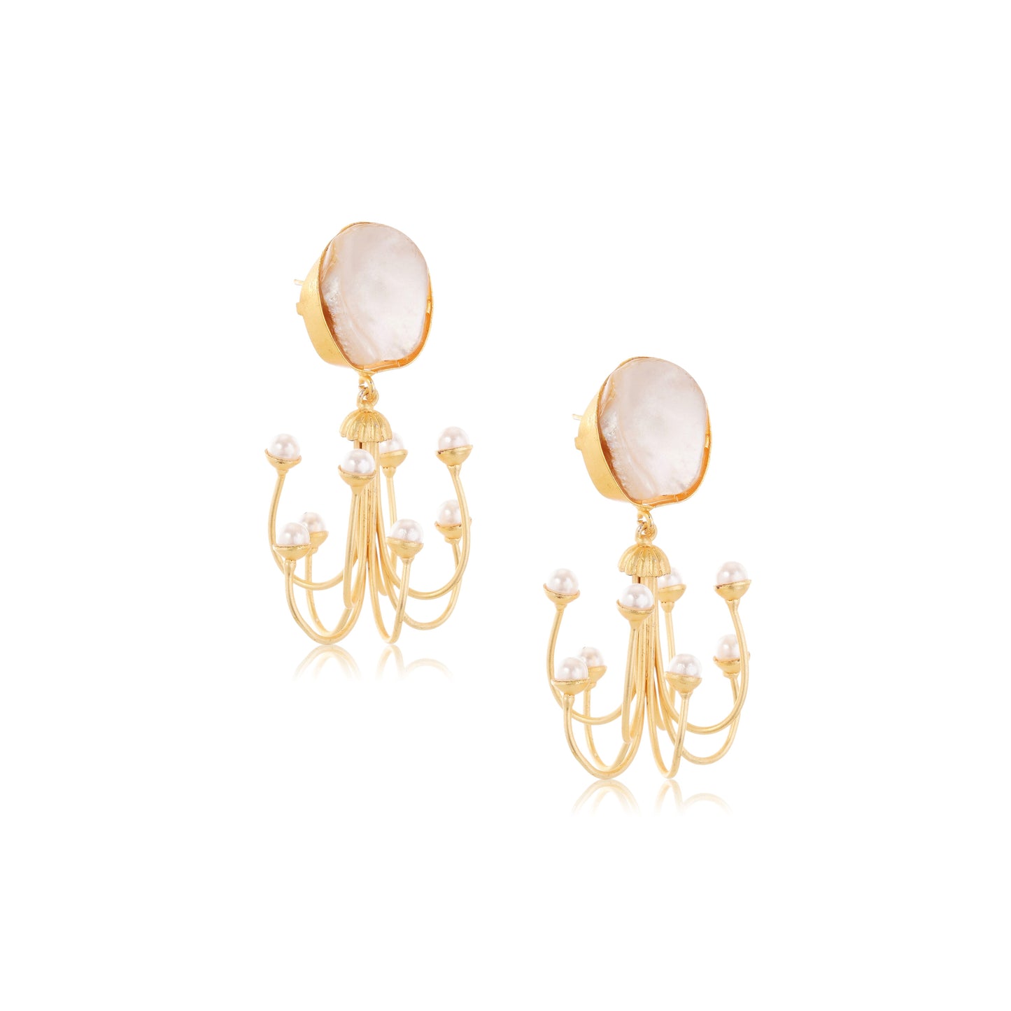 027 1Gm Gold Earing With Rounded Stone