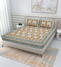 pp646 100% Cotton Bedsheet for Double Bed Queen Size with Pillow Cover Set, 220 TC