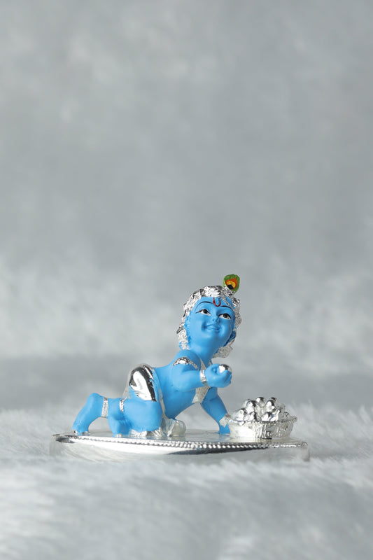 1 Laddu Gopal Silver plated with blue Colour