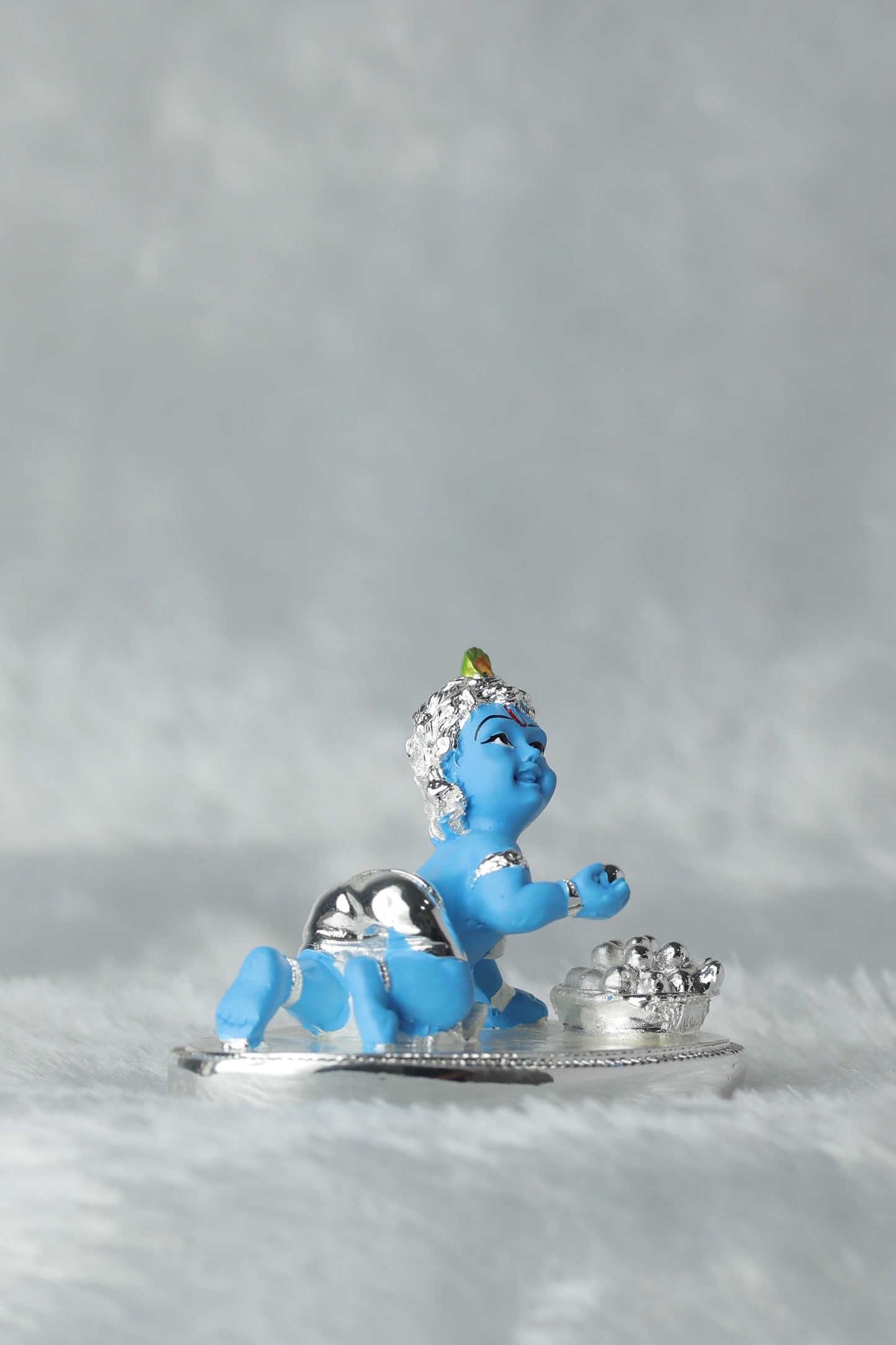 1 Laddu Gopal Silver plated with blue Colour