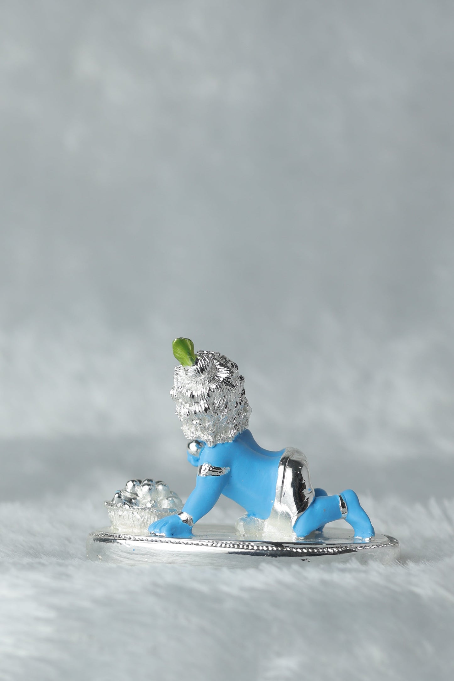 1 Laddu Gopal Silver plated with blue Colour