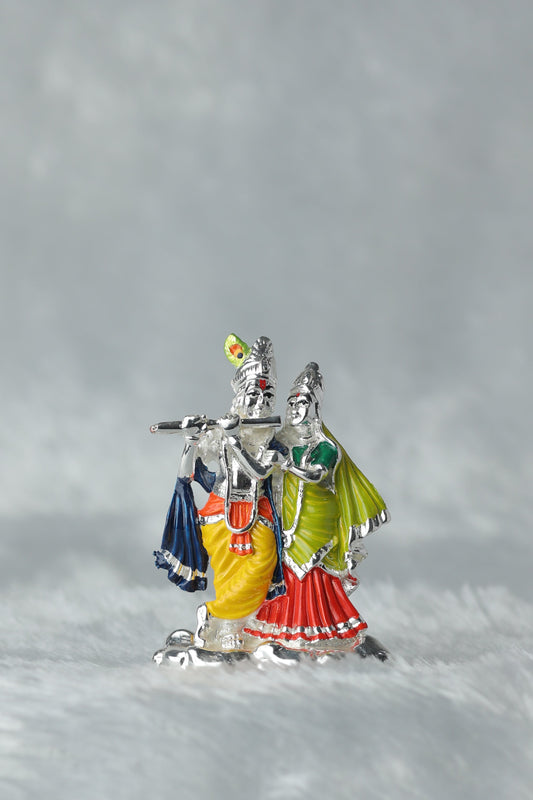 5 Radha Krishana Silver plated with Painting