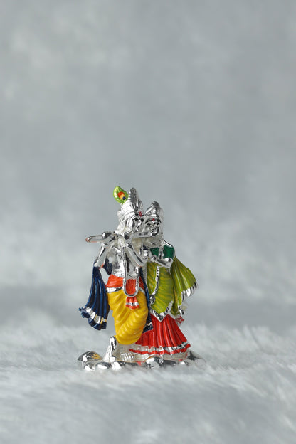 5 Radha Krishana Silver plated with Painting