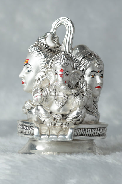 19 Premium Silver plated antique embery Finish Shivling with Shivji Family