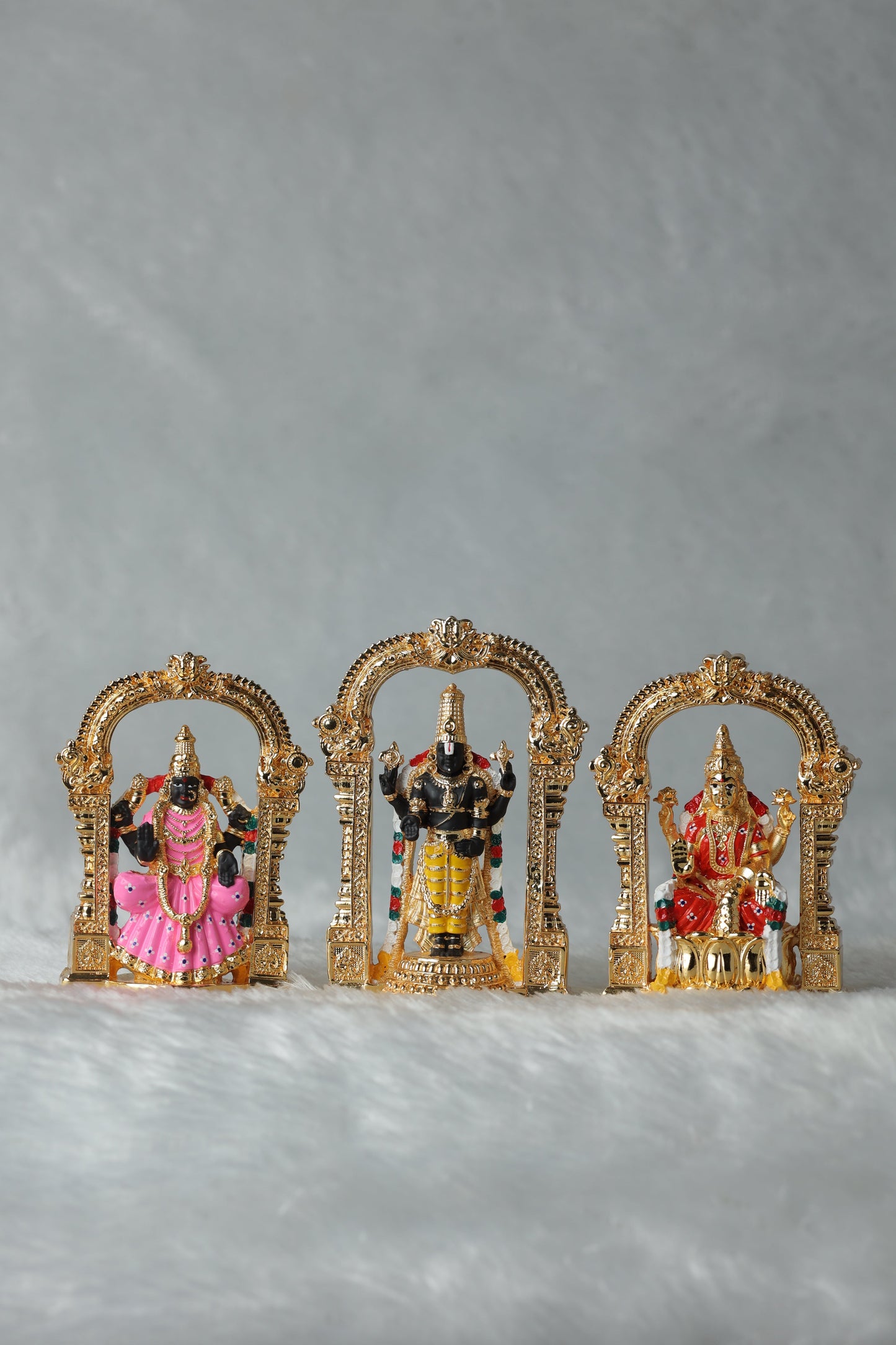 37 Gold Plated Aarch Tirupati Balaji , Laxmi and Padmavati Ji