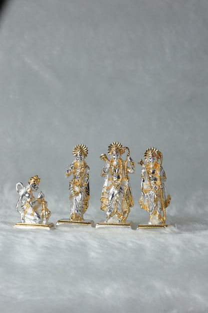 24 Gold and Silver plated Ram Darbar( Ram,Laxman,Sita ji and Hanuman Ji)