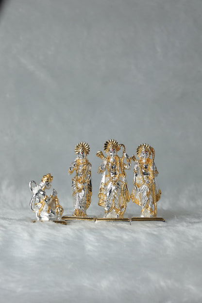 24 Gold and Silver plated Ram Darbar( Ram,Laxman,Sita ji and Hanuman Ji)