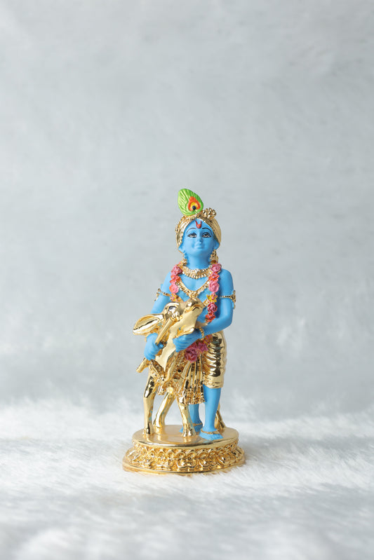 16 Gold plated Krishana with calf blue Colour