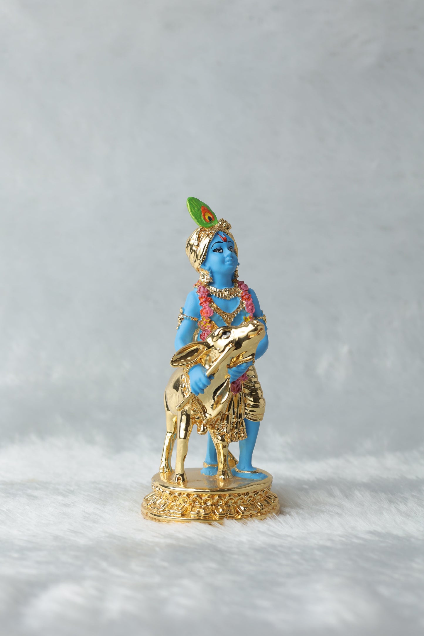 16 Gold plated Krishana with calf blue Colour