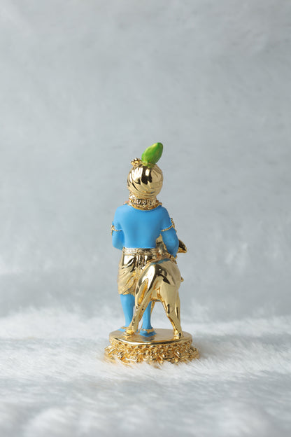 16 Gold plated Krishana with calf blue Colour