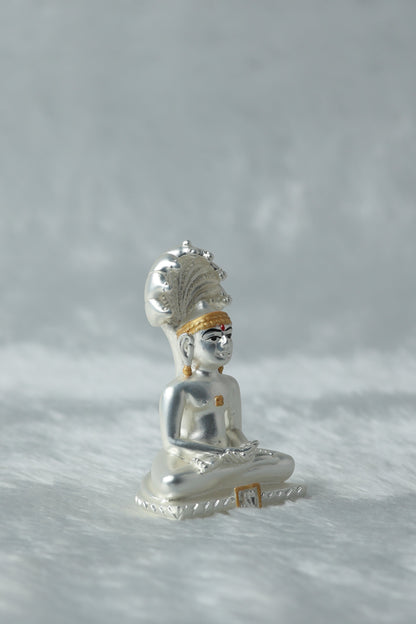 42 Silver plated matt finish Jain Tirthankara Idol with Golden Border